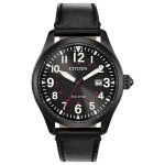 Citizen Eco-Drive Chandler Military Leather Mens Watch BM6835-15E