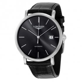 Longines Elegant Gray Dial Leather Strap Men's Watch L49104722