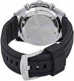 Seiko Men's 43.9mm Black Silicone Band Steel Case Hardlex Crystal Quartz Analog Watch SSB325P1
