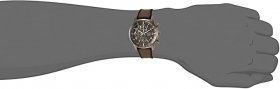 Seiko Men's Chronograph/Essentials Stainless Steel Japanese Quartz With Silicone Strap, Brown (Model: SSB371)