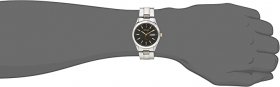 Seiko Men's SNE047 Two-Tone Solar Black Dial Watch