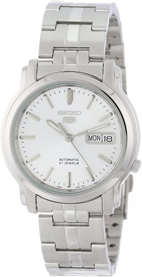 Seiko Men's SNKK65 5 Automatic Stainless Steel Watch with Silver-Tone Dial