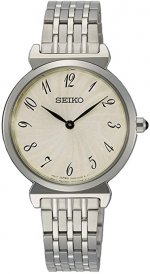 Seiko Women's 29.6mm Steel Bracelet & Case Hardlex Crystal Quartz Silver-Tone Dial Analog Watch SFQ801P1