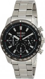Seiko New stainless steel chronograph date 100m quartz 40mm watch SSB031P1