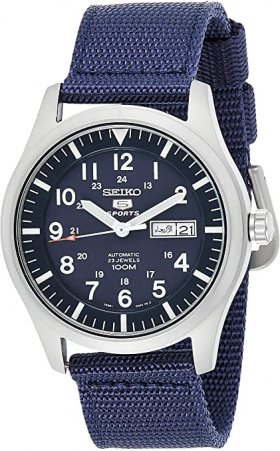 Seiko Men's Analogue Automatic Watch with Textile Strap SNZG11K1