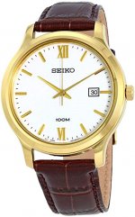 Seiko Men's Analogue Quartz Watch with Leather Strap SUR226P1