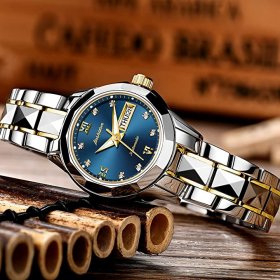 Seiko Swiss Brand Men Women Automatic Mechanical Watch Sapphire Crystal Business Dress Tungsten Stainless Steel Waterproof Luminous Date Two Tone