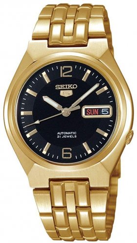 Seiko Mens Watch SNKL66 5 Gold Tone Stainless Steel Case and Bracelet Auto