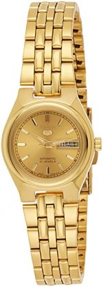 Seiko Women's SYMA04 5 Automatic Gold Dial Gold-Tone Stainless Steel Watch