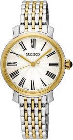 Seiko Women's Year-Round Quartz Watch with Stainless Steel Strap, Two Tone, 11 (Model: SRZ496P1)
