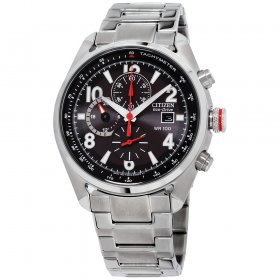 Citizen Men's Eco-Drive 180PR Black Chronograph Stainless Steel Watch CA0368-56E