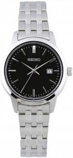 Seiko Classic Quartz Black Dial Ladies Watch SUR409