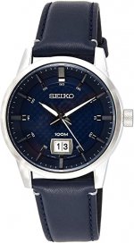 Seiko Quartz Blue Dial Blue Leather Men's Watch SUR287