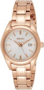 Seiko UK Limited - EU Women's Quartz Watch with Stainless Steel Strap, Gold, 11 (Model: SUR630P1)