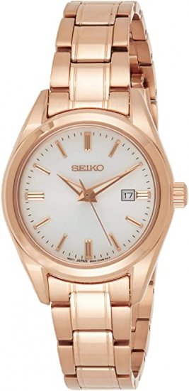 Seiko UK Limited - EU Women\'s Quartz Watch with Stainless Steel Strap, Gold, 11 (Model: SUR630P1)