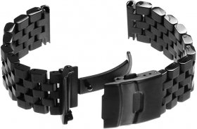 Seiko StrapsCo Stainless Steel Block Link Watch Bracelet Band Strap - Choose Your Color - 20mm 22mm 24mm