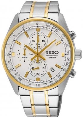 Seiko Chronograph Quartz White Dial Men's Watch SSB380