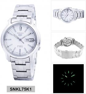 Seiko Automatic White Dial Stainless Steel Men's Watch SNKL75