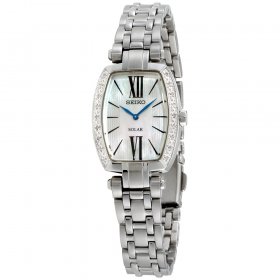 Seiko Women's Solar Diamond Tressia - Mother of Pearl Dial - Stainless Steel