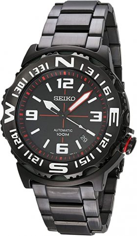 Seiko Superior Automatic Black Dial Black Steel Mens Watch SRP447