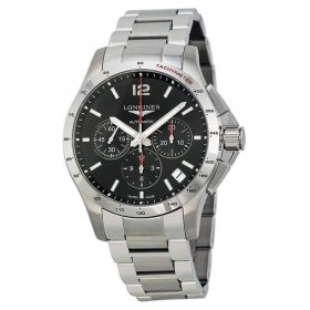 Longines Conquest Automatic Chronograph Black Dial Stainless Steel Men's Watch L36974566