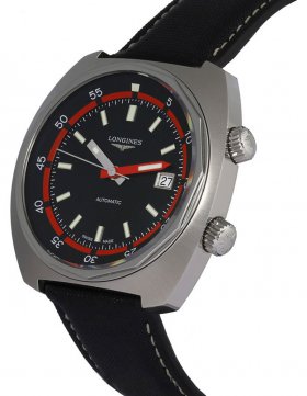 Longines Heritage Diver Automatic Steel Mens Strap Watch Calendar L2.795.4.52.0