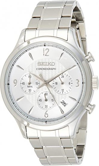 Seiko Conceptual Chronograph Quartz Silver Dial Men\'s Watch SSB337