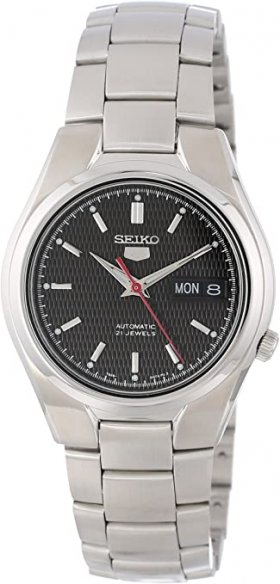 Seiko Men's SNK607 5 Automatic Black Dial Stainless-Steel Bracelet Watch