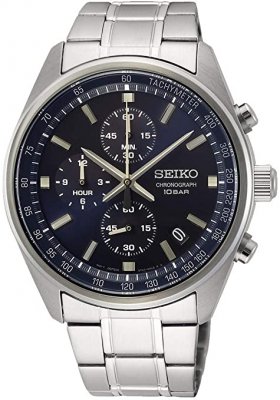 Seiko Chronograph Quartz Blue Dial Men's Watch SSB377