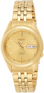 Seiko Men's SNKL28 Gold Plated Stainless Steel Analog with Gold Dial Watch