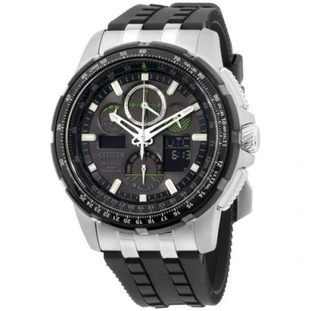 Citizen Men's Eco-Drive Skyhawk A-T Chronograph Perpetual Rubber Watch JY8051-08E