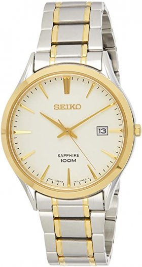 Seiko Classic White Dial Two-tone Mens Watch SGEG96