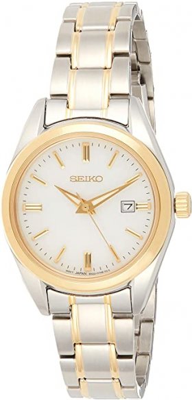 Seiko Quartz White Dial Two-Tone Ladies Watch SUR636P1