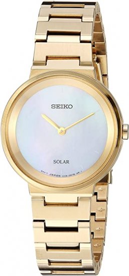 Seiko Women\'s Ladies Dress Japanese-Quartz Watch with Stainless-Steel Strap, Gold, 13 (Model: SUP386)