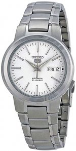 Seiko SNKA01 Men's 5 Automatic White Dial Stainless Steel Bracelet Watch