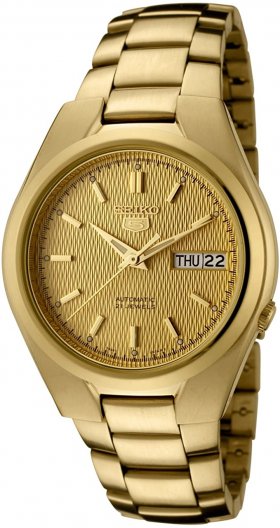 Seiko Men's SNK610 5 Automatic Gold Dial Gold-Tone Stainless Steel Watch