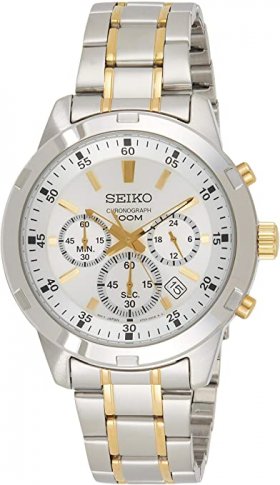 Seiko Men's White Dial Stainless Steel Band Watch - SKS607P1