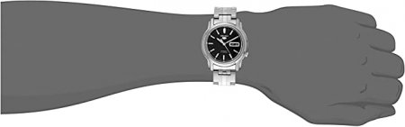 Seiko Men's SNKK71 5 Automatic Stainless Steel Watch with Black Dial