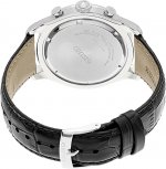Seiko Men's SPC131P1 Neo Classic Alarm Perpetual Chronograph White Dial Black Leather Strap Watch