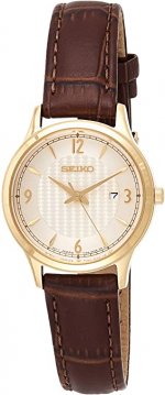 Seiko neo Classic Womens Analog Quartz Watch with Leather Bracelet SXDG96P1