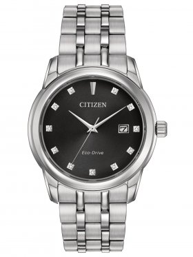 Citizen Men's Eco-Drive Diamond Stainless Steel Watch BM7340-55E