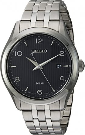 Seiko Men's Dress Japanese-Quartz Watch with Stainless-Steel Strap, Silver, 17.5 (Model: SNE489)