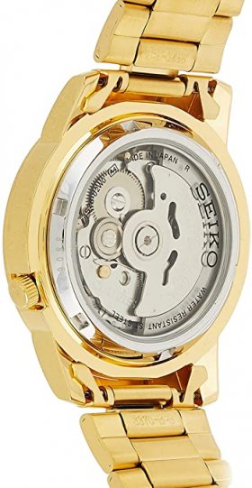 Seiko 5 Automatic Gold Dial Yellow Gold-Tone Men's Watch SNKK38J1