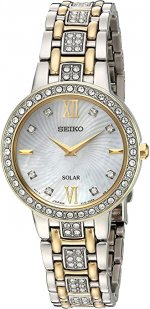 Seiko Women's Ladies Crystal Dress Japanese-Quartz Watch with Stainless-Steel Strap, Two Tone, 14 (Model: SUP360)