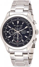 Seiko SPC125P1 Neo Classic Alarm Perpetual Blue Dial Stainless Steel Mens Watch