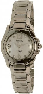 Seiko Ladies Stainless Steel Mother of Pearl Dial with Diamonds