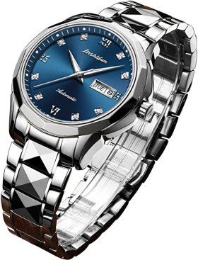 Seiko JSDUN Mechanical Automatic Watches for Men Male Sapphire Tungsten Steel Dress Wrist Watch Big Face Large Dial Waterproof with Day Date