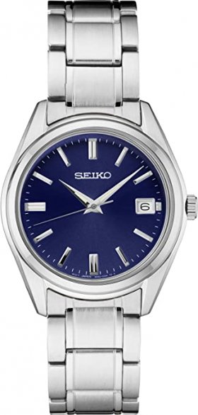 Seiko Women's Essentials Gold Tone Japanese Quartz With Stainless Steel Strap, Silver (Model: SUR317)