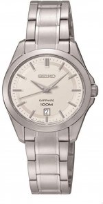 Seiko Women's Year-Round Quartz Watch with Stainless Steel Strap, Silver, 19 (Model: SXDF55P1)