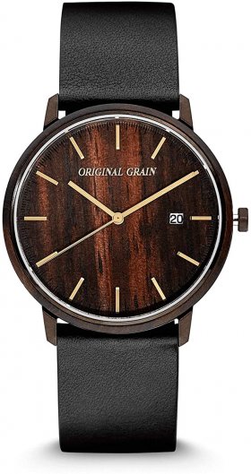 Seiko Original Grain | Ebony Black Gold Modern MNML 40mm | Scratch & Water Resistant to 5ATM